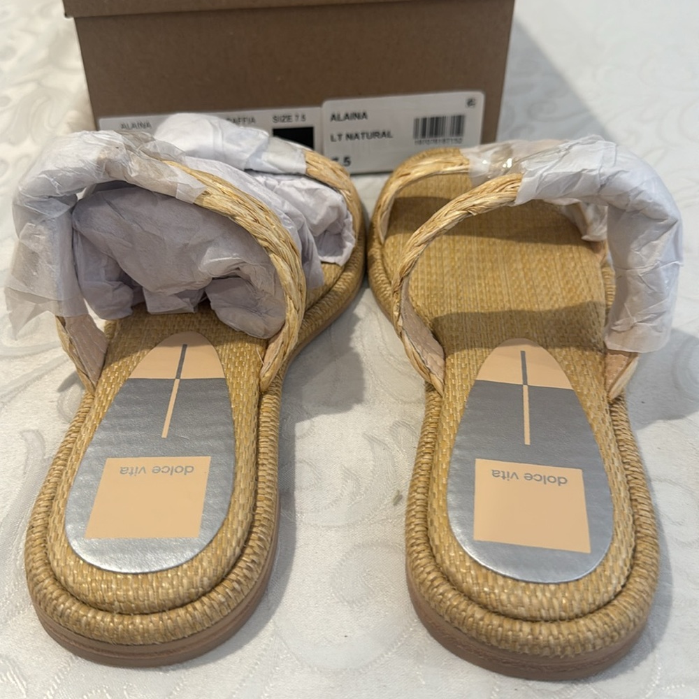 dolce vita Alaina Lt Natural Raffia Sandal. Ladies 7.5 - Picture 10 of 13